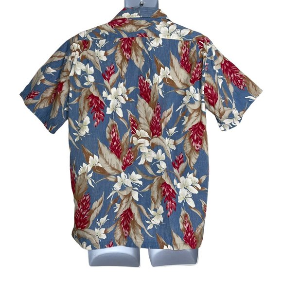 Hilo Hattie Aloha Vintage Blue Floral Hawaiian Beach Vacation Shirt Large - Picture 6 of 10